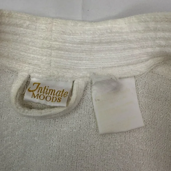 Vintage Intimate Moods White Terrycloth Bathrobe Pockets Extra Large - Picture 4 of 6